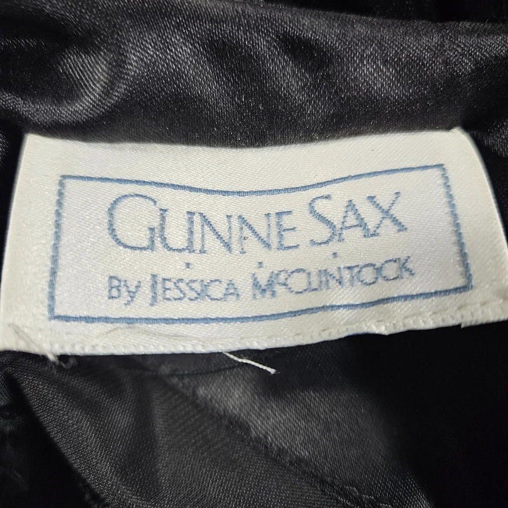 Vintage 80s Gunne Sax By Jessica McClinton Lace Collar Black Velvet Dress Sz 4 ? - Picture 12 of 16